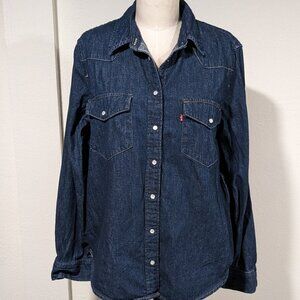 Women's Levi button up shirt - Dark Denim